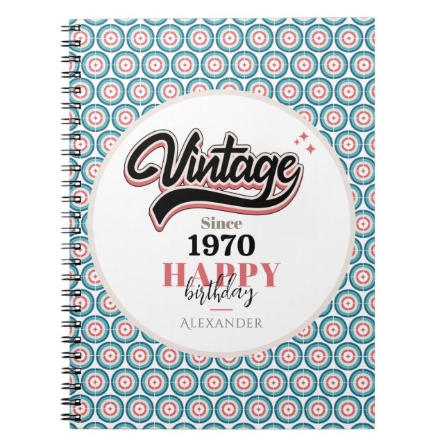 Caderno Espiral Vintage desde - 1970 (Frente)
