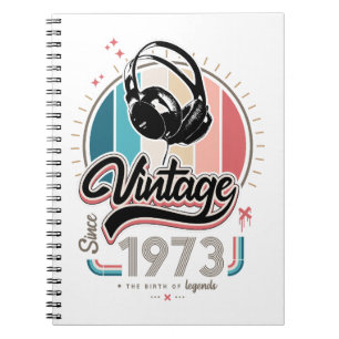 Caderno Espiral Vintage desde fones de ouvido de 1973