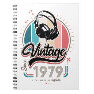 Caderno Espiral Vintage desde fones de ouvido de 1979