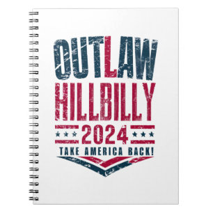 Caderno Espiral Vintage Elections Outlaw Hillbilly Bandeira dos EU