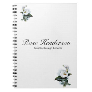 Caderno Espiral Vintage Elegance White Calla Lily