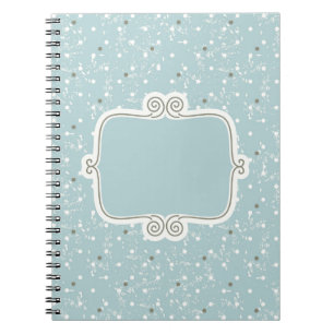 Caderno Espiral Vintage,elegante,azul-bebê,damask,antigo,chic,rea