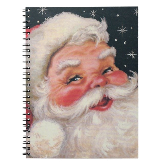 Caderno Espiral Vintage encantador Papai Noel (Frente)