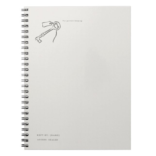 Caderno Espiral Vintage Epistolary Aesthetic Sealed Key (Frente)