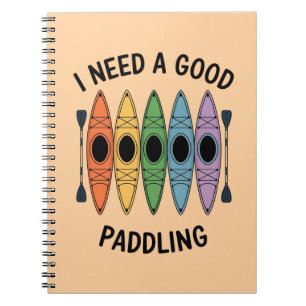 Caderno Espiral Vintage Eu Preciso De Uma Boa Remada Caiaque Caiaq