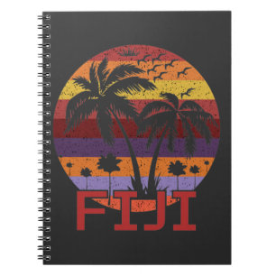 Caderno Espiral Vintage Fiji Summer Beach Viagem