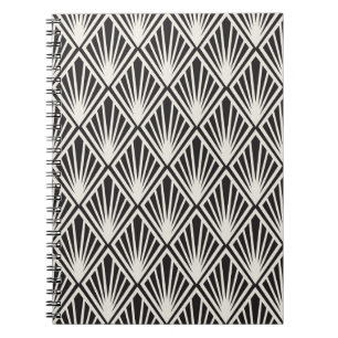 Caderno Espiral vintage Floral Art Nouveau Padrão Sem Olhos. Geom