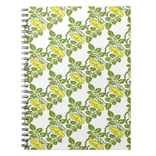 Caderno Espiral Vintage Floral ButterCup wallpaper damask (Frente)