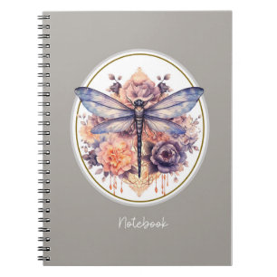 Caderno Espiral Vintage Floral Dragonfly
