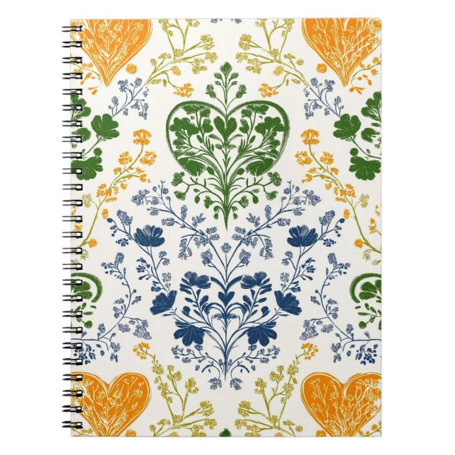 Caderno Espiral Vintage Floral Pattern Notebook (Frente)