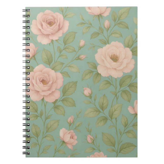 Caderno Espiral Vintage Floral Spiral Notebook (Frente)