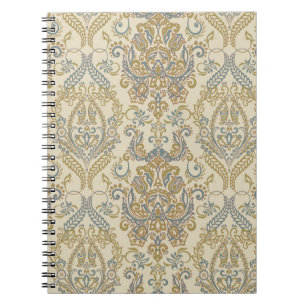 Caderno Espiral Vintage Floral texturizado design. Damask Seamless
