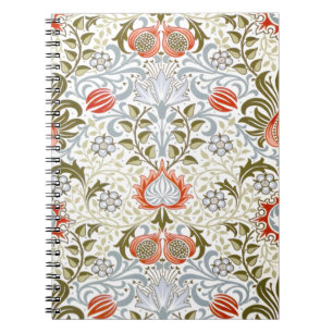 Caderno Espiral Vintage Floral Wallpaper por William Morris (1879)