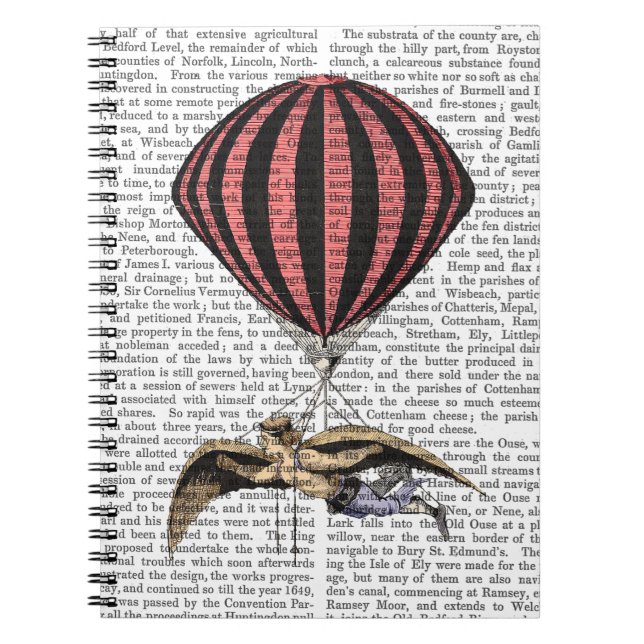Caderno Espiral Vintage Flying Machine (Frente)