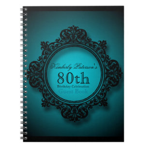 Caderno Espiral Vintage Frame em Azul - 80 do Aniversário do Livr