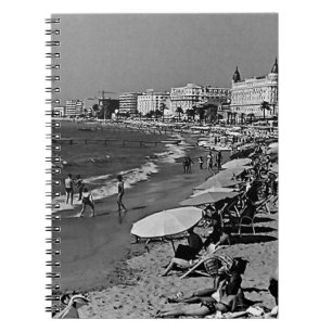 Caderno Espiral Vintage France Cannes praia