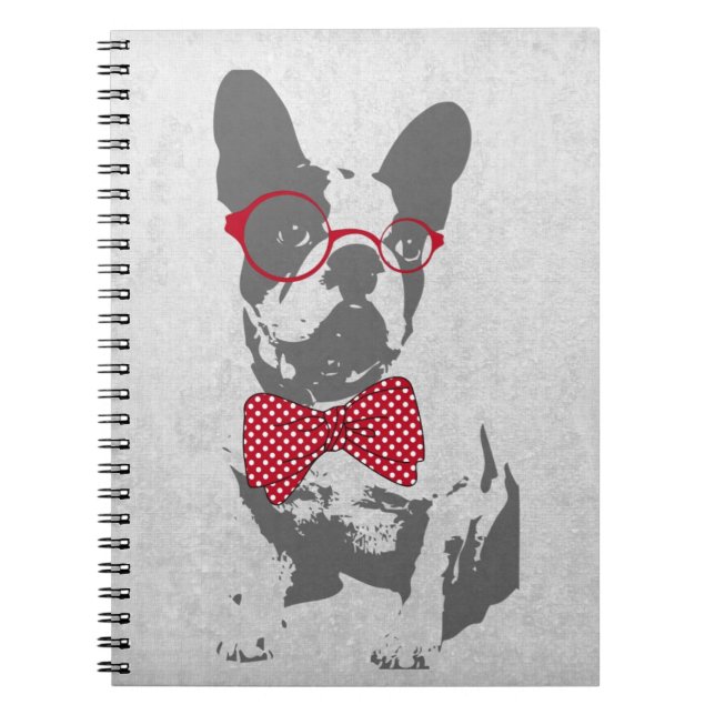 Caderno Espiral Vintage Funny French Buldog (Frente)