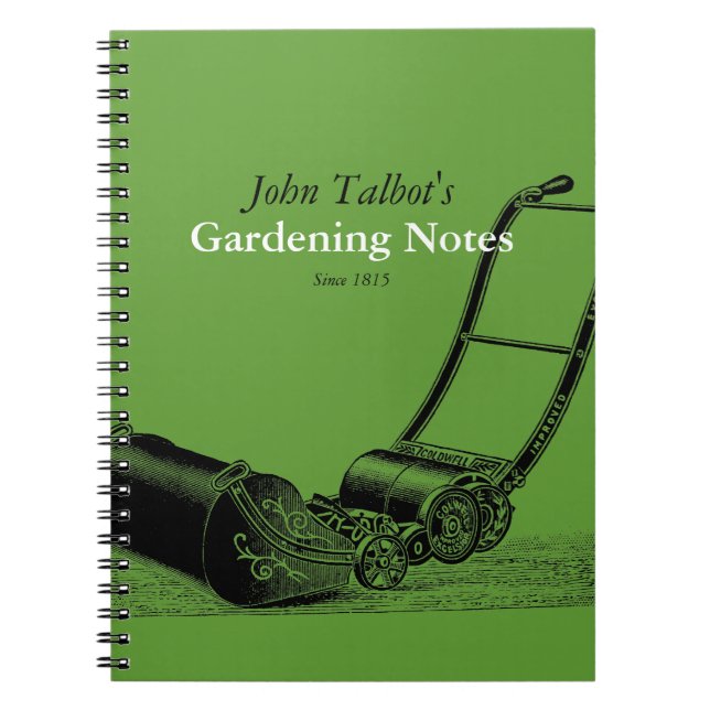 Caderno Espiral VINTAGE GardenTools Lawnmower 2 Garden Notes (Frente)