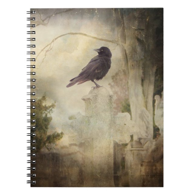 Caderno Espiral Vintage Gótico Crow (Frente)