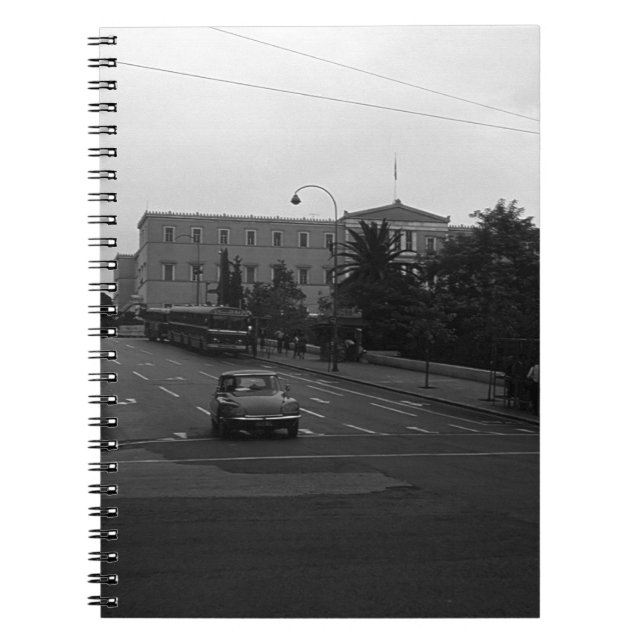 Caderno Espiral Vintage Grécia Delphi Antigo Palácio Atenas (Frente)