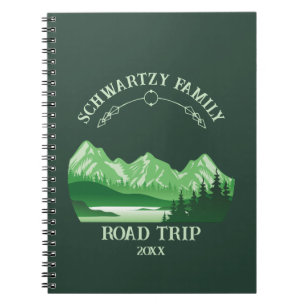 Caderno Espiral Vintage green Mountain Lake Sunset