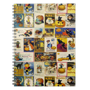 Caderno Espiral Vintage Halloween Ephemera
