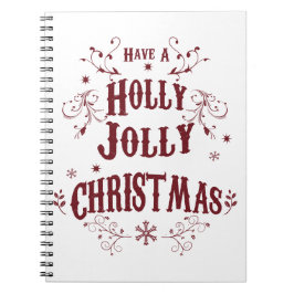 Caderno Espiral Vintage Holly Jolly Christmas
