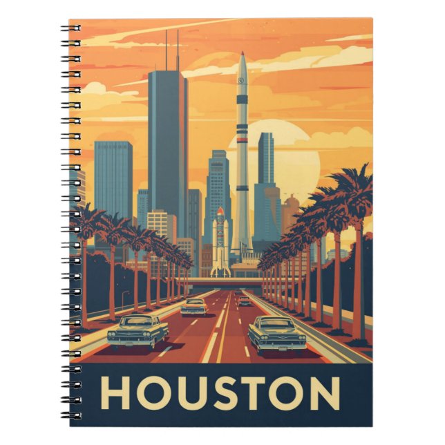 Caderno Espiral Vintage Houston Space (Frente)
