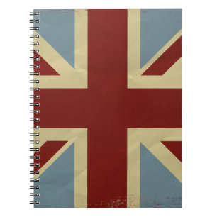 Caderno Espiral Vintage Inspirou Union Jack Flag Design
