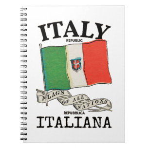Caderno Espiral Vintage Itália — Bandeira do País