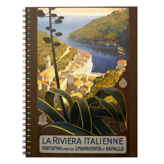 Caderno Espiral Vintage Itália Riviera Itália notebook (Frente)