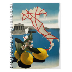 Caderno Espiral Vintage Itália Viagem