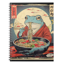 Caderno Espiral Vintage Japanese Ramen Frog  Noodle for  anime fan