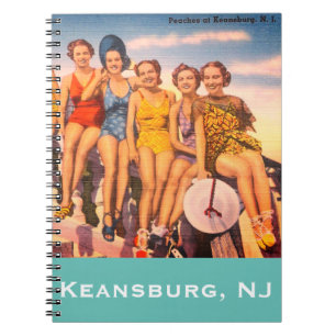 Caderno Espiral Vintage Keansburg, NJ Beach Scene - Jersey Shore