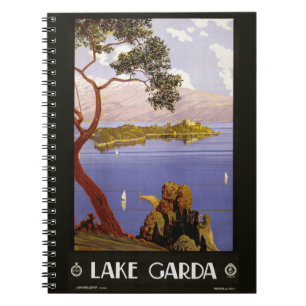 Caderno Espiral Vintage Lake Garda Itália notebook