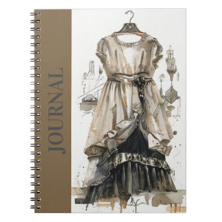 Caderno Espiral Vintage LBD - Pequena Arte Diário de Vestido Preto