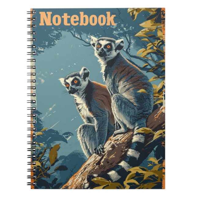 Caderno Espiral Vintage Lemurs (Frente)