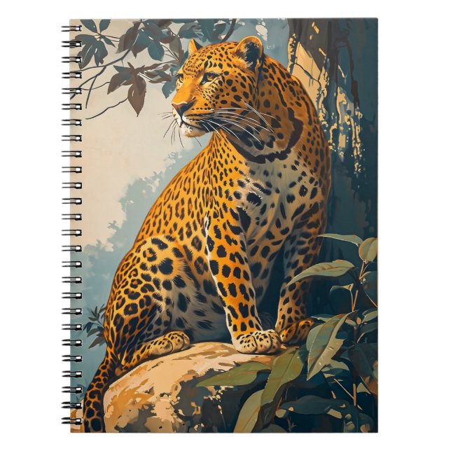 Caderno Espiral Vintage Leopard Art (Frente)