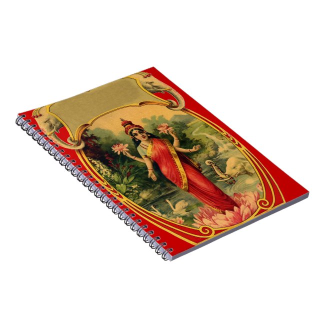Caderno Espiral Vintage Lotus Flower Hindu Goddese Lakshmi (Lado Direito)