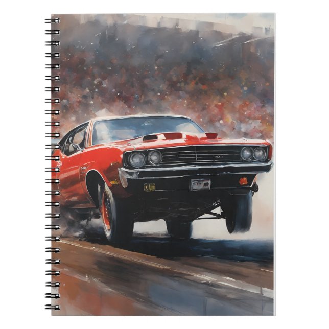 Caderno Espiral Vintage Musculoso Carro (Frente)