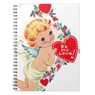 Caderno Espiral Vintage Namorados Cherub Angel Be My Love