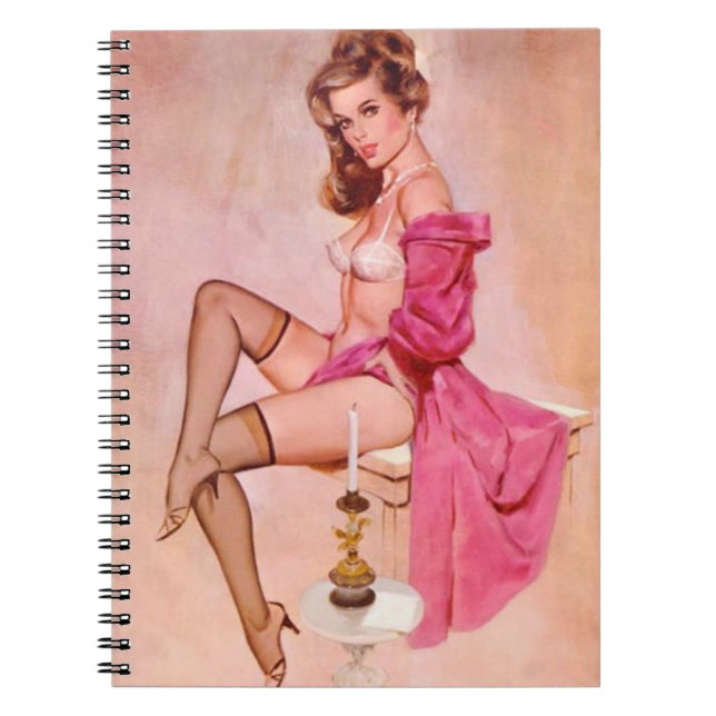 Caderno Espiral Vintage Naughress Pin Up (Frente)