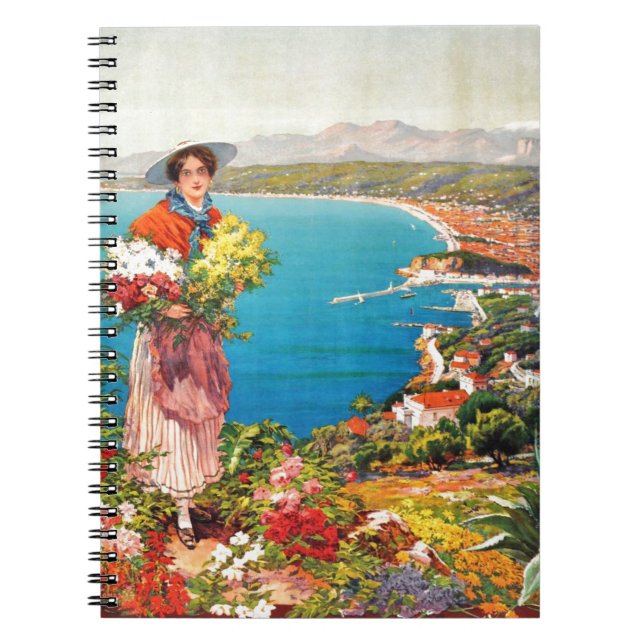 Caderno Espiral Vintage Nice Reine Cote D'Azur (Frente)