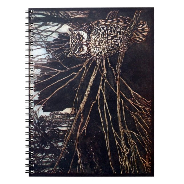 Caderno Espiral Vintage Night Owl Rackham (Frente)