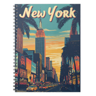 Caderno Espiral Vintage Nova Iorque Skyline