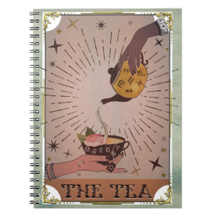 Caderno Espiral Vintage O Cartão Tea Tarot Witchy Kettle E Teacup