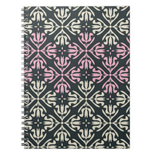 Caderno Espiral Vintage Ornamental: Design impermeável Elegante.