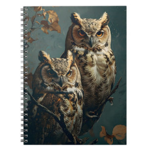 Caderno Espiral Vintage Owls