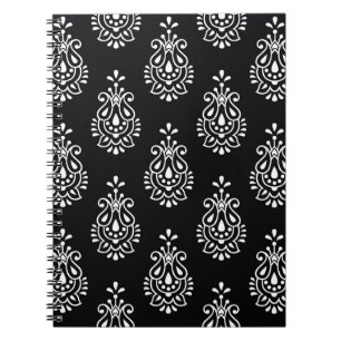 Caderno Espiral Vintage paisley, padrão elegante sem descontinuida