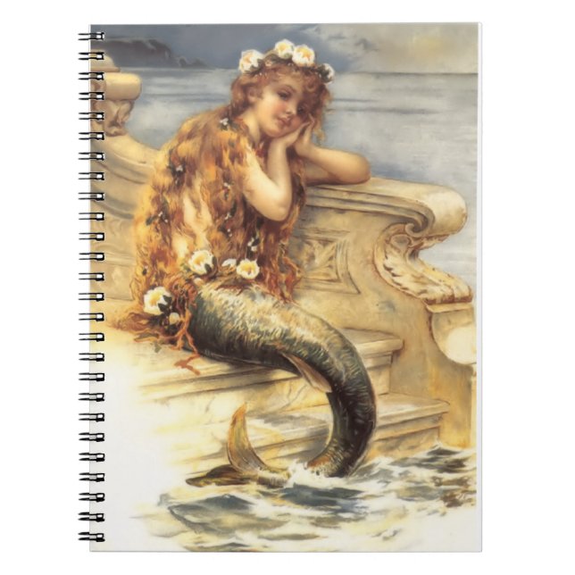 Caderno Espiral Vintage Pequena Sereia (Frente)